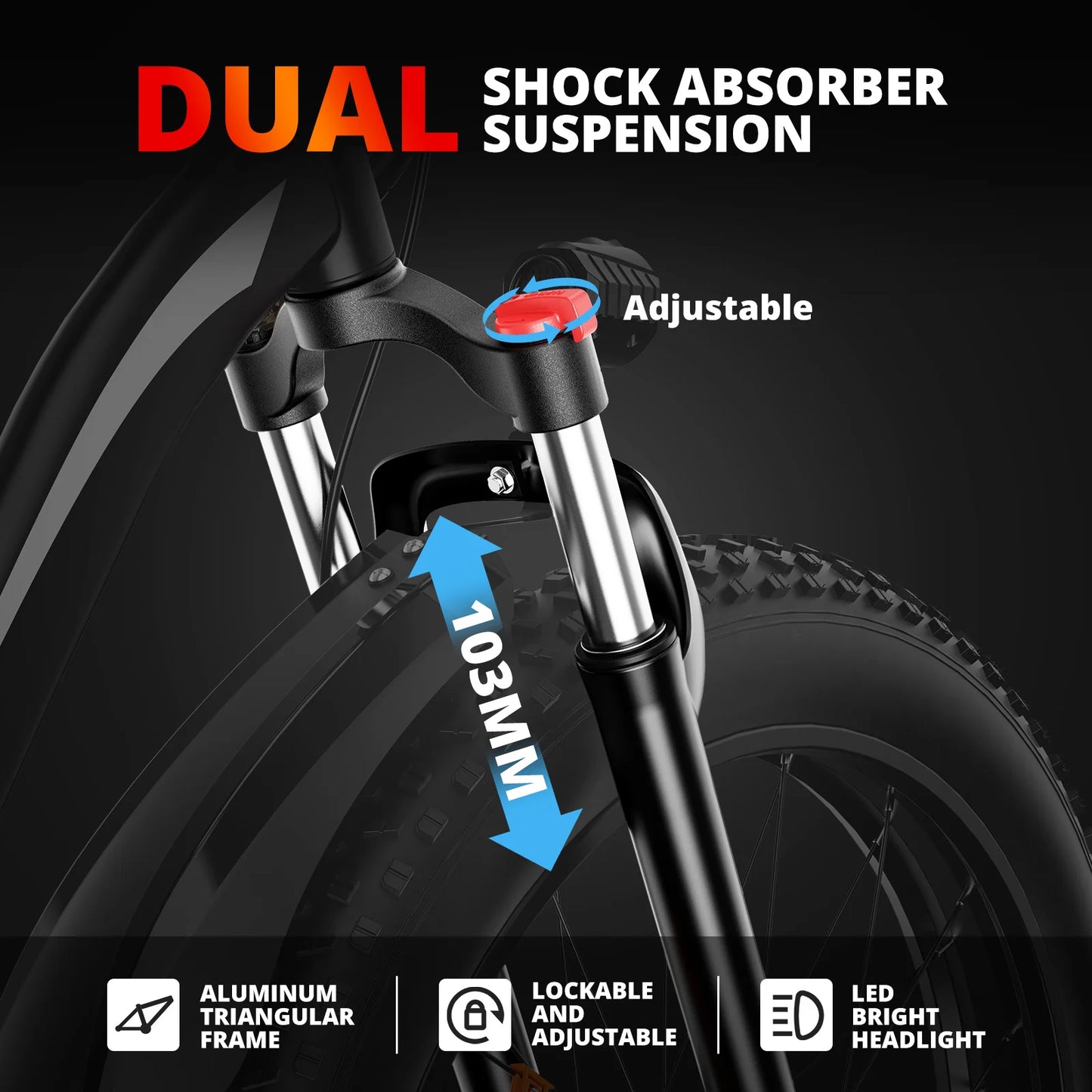 Amyet Electric Bike 1500W 48V 15Ah Fat Tire Mountain