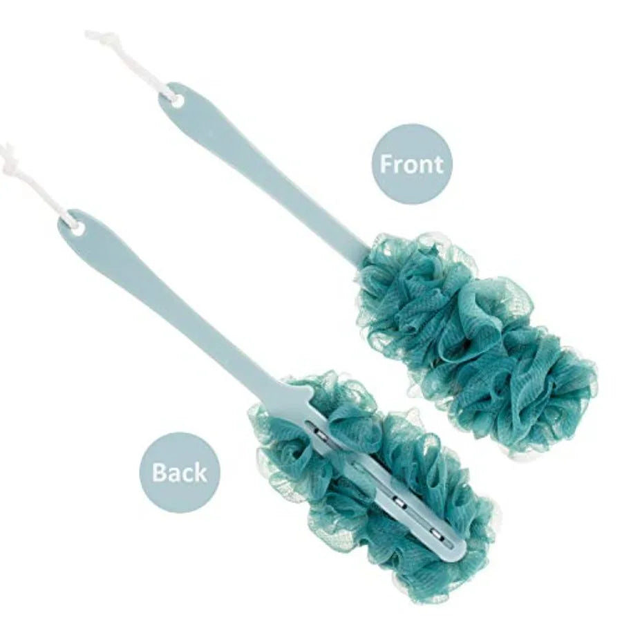 Back Scrubber Shower Brush With Long Handle And Mesh Sponge