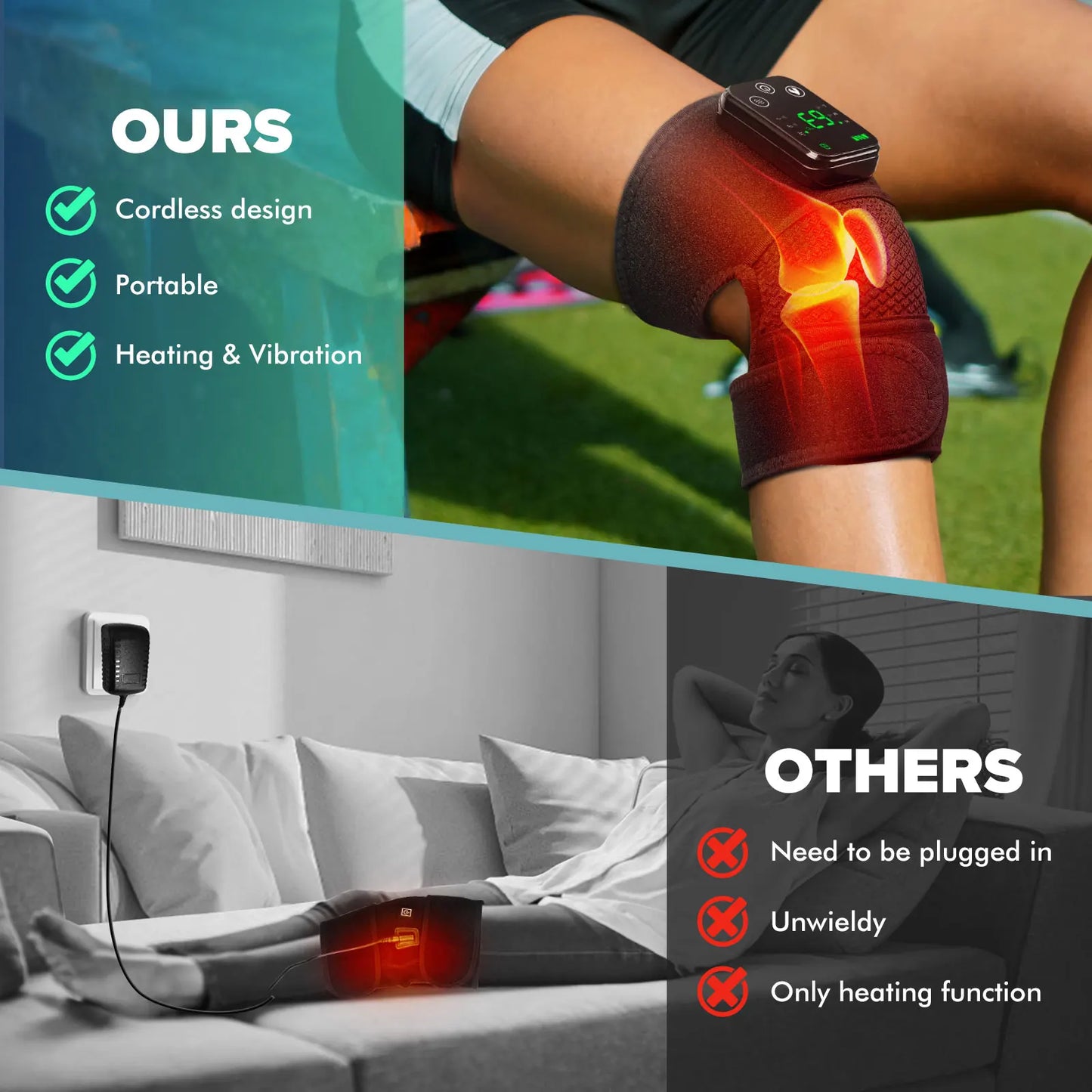 Hailicare Knee Heating Massager for Joint Relief and Hot Compress