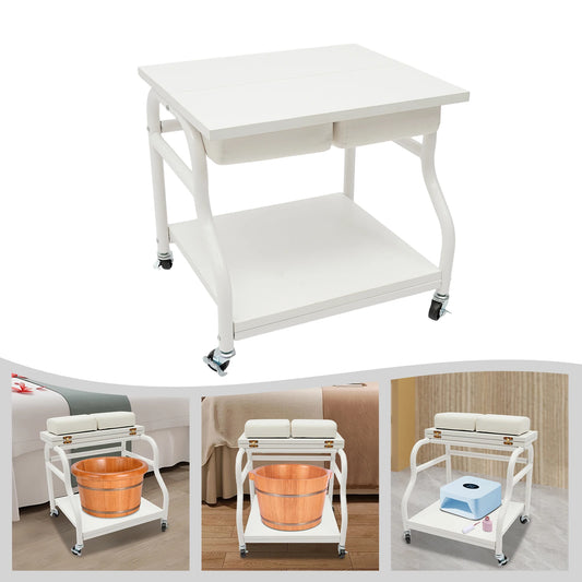 Bymaocar Iron Foot Bath Cart Portable Esthetician Trolley For Salons