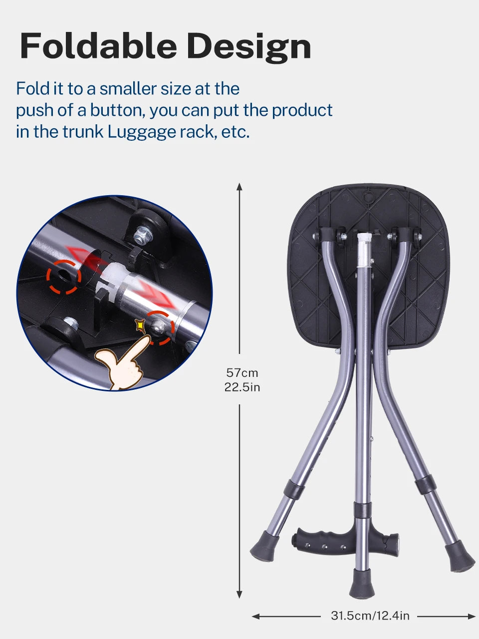 Lefeke Walking Cane With Chair For Elderly Mobility Aid