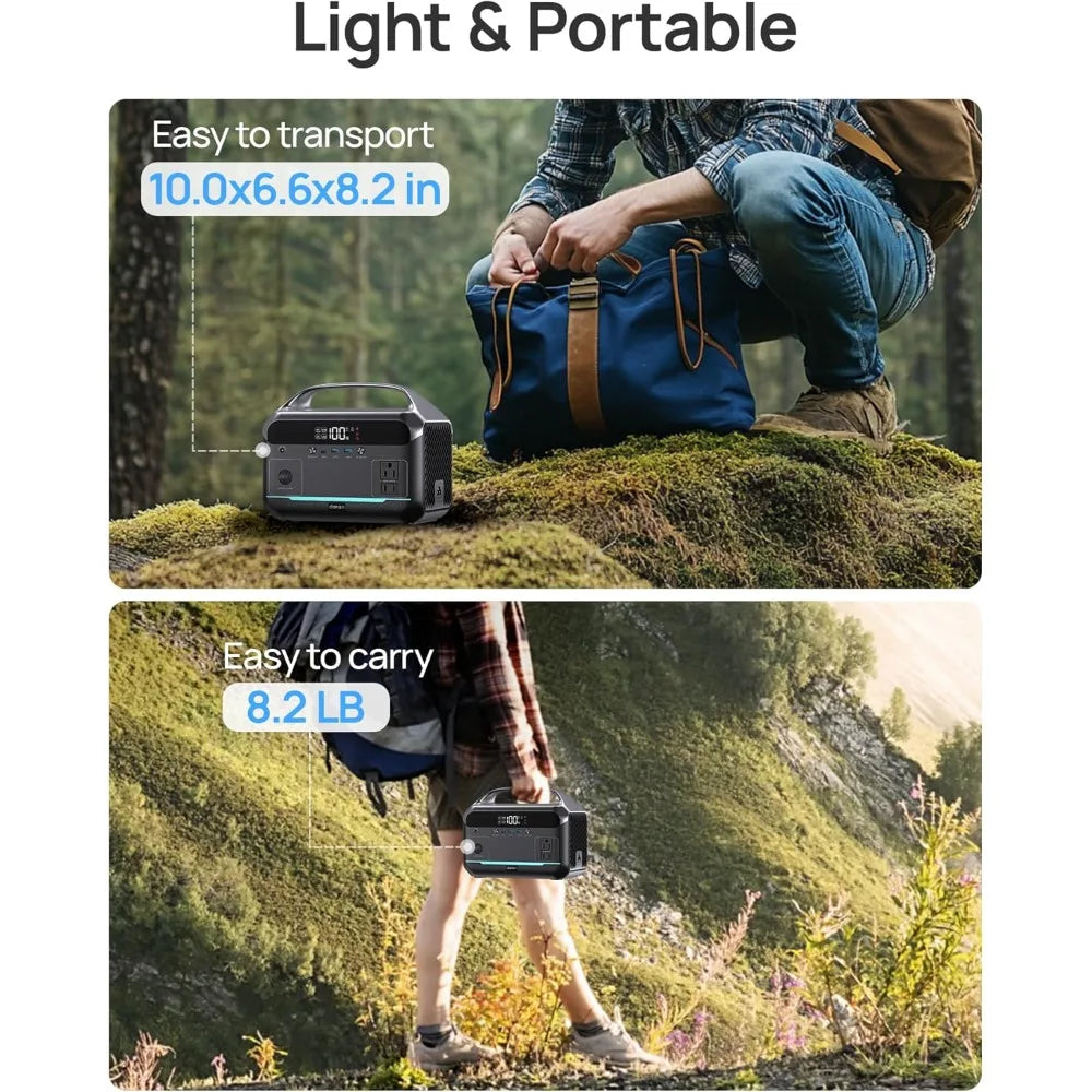 Portable Power Station 600W 288Wh LiFePO4 Solar Generator