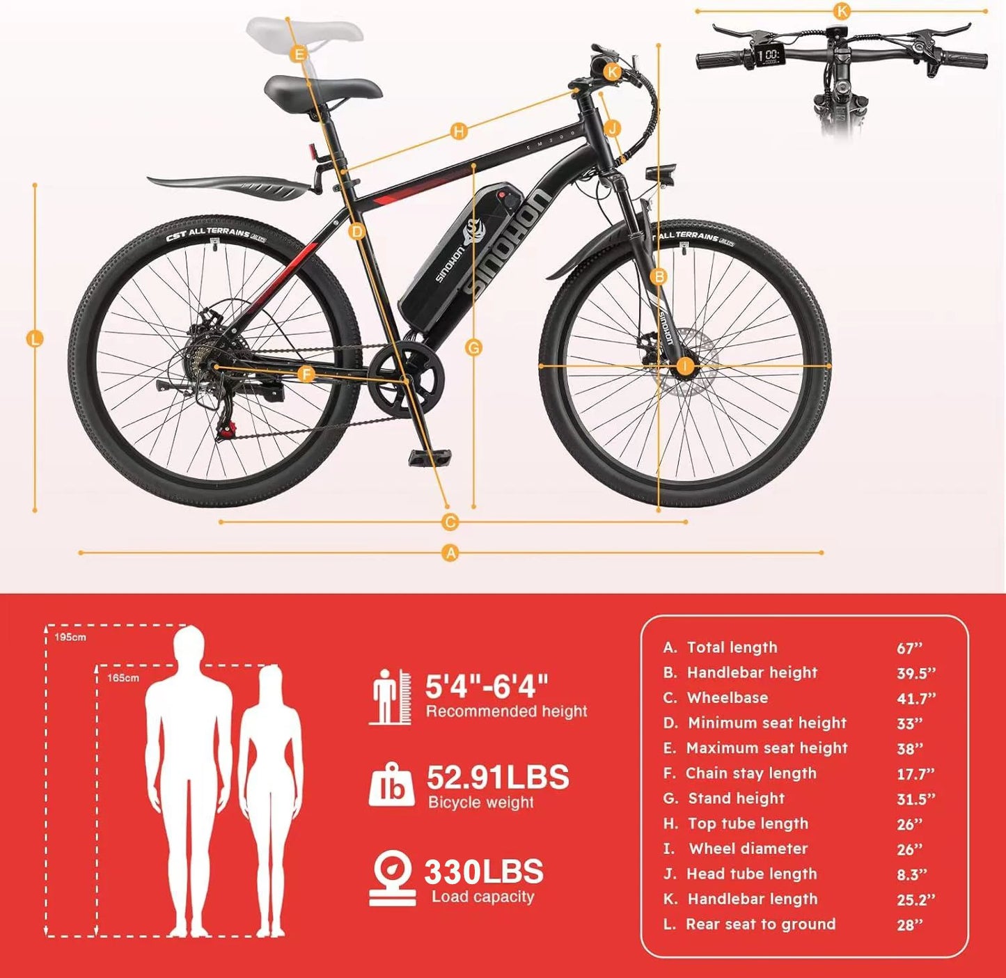 Max Speed EM200 Electric Bike 500W Brushless Motor