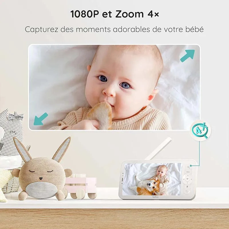 BOIFUN 1080P Baby Monitor Camera With PTZ Tracking