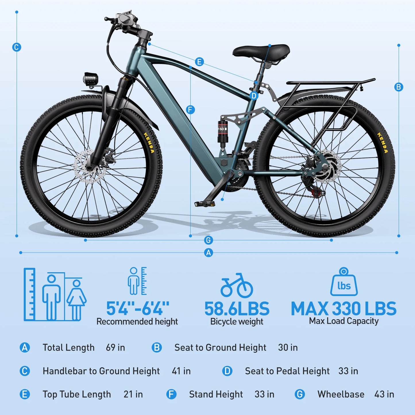 Origin Electric Mountain Bike 36V 500W Motor 21 Speed Ebike