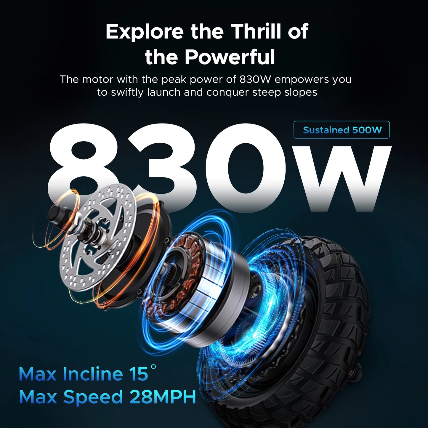 ENGWE 830W Peak Folding Electric Scooter Y600 All Terrain