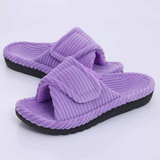 Spa Women's Fuzzy Faux Fur Slippers With Memory Foam Comfort