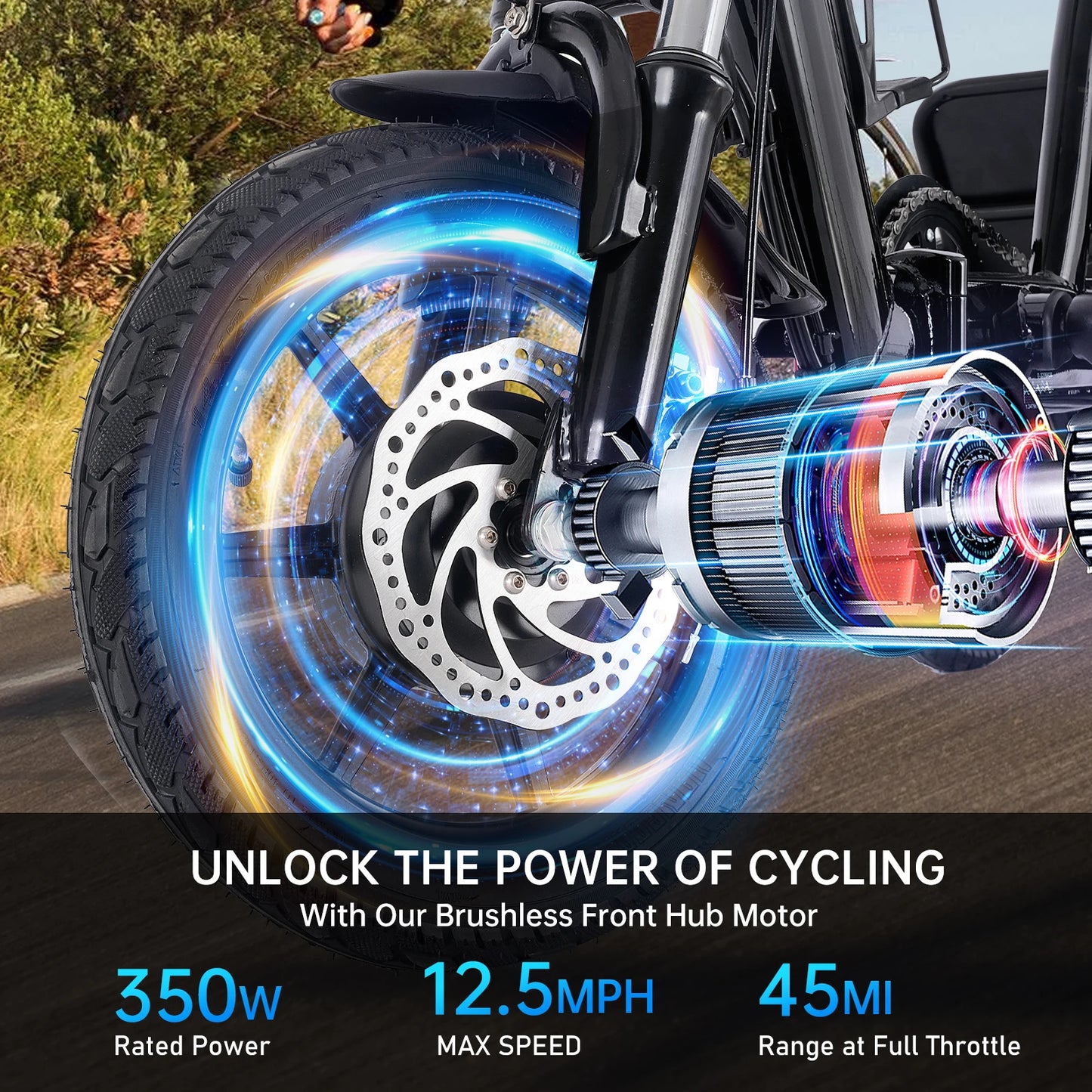 Hign-concerned Adult Folding Electric Trike 350W Peak Motor