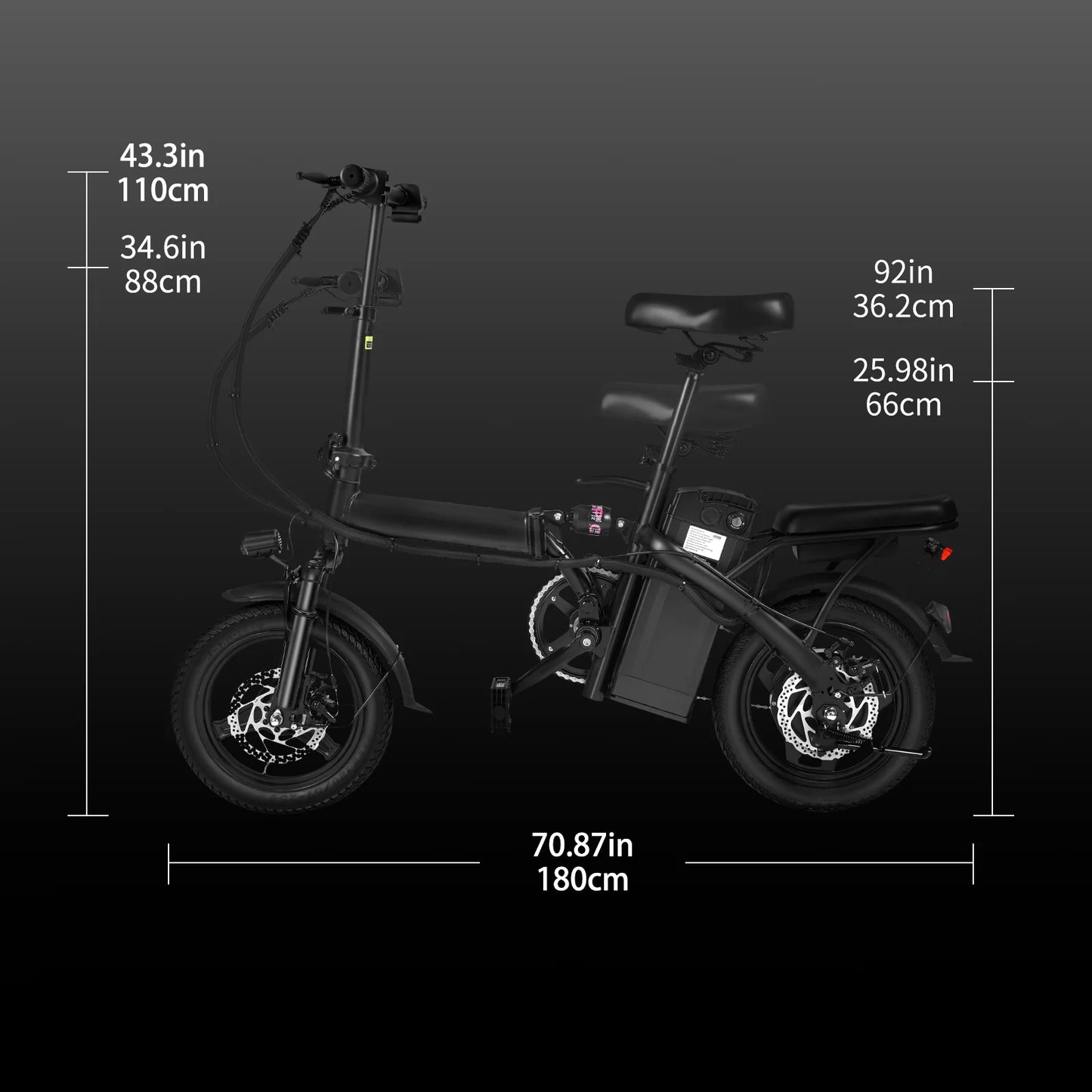 Terrosor T1 400W Folding Electric Bicycle With Basket