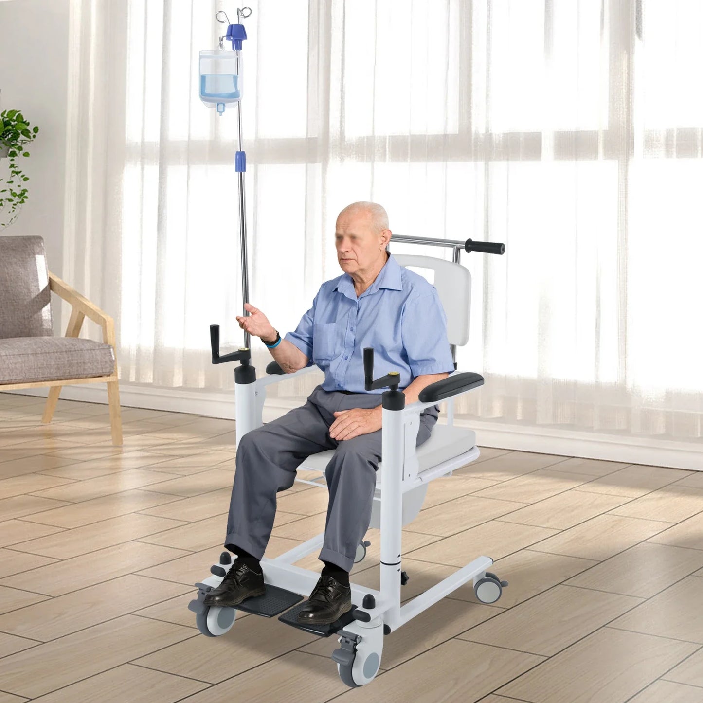 Bymaocar Lift Transfer Chair Heavy Duty Wheelchair Elderly