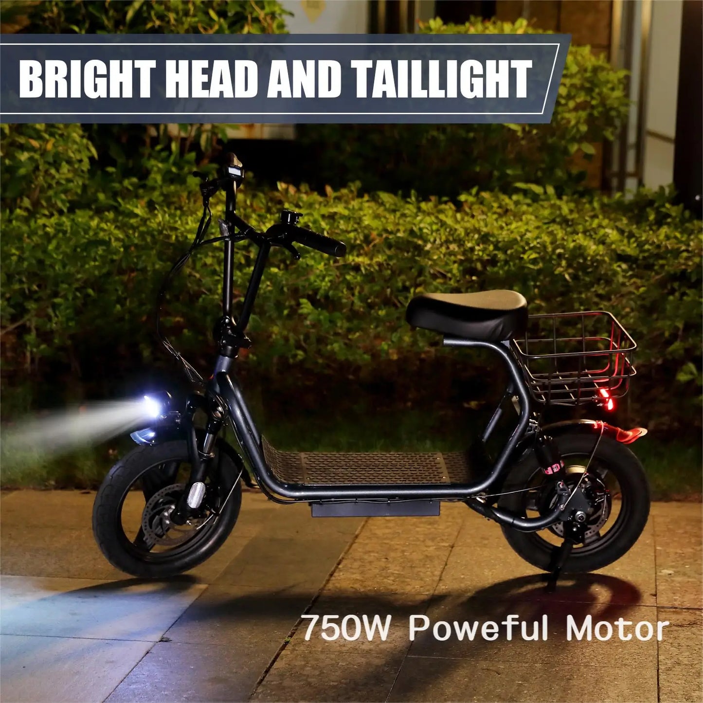 Caroma 750W Electric Scooter With Seat 500Wh Battery