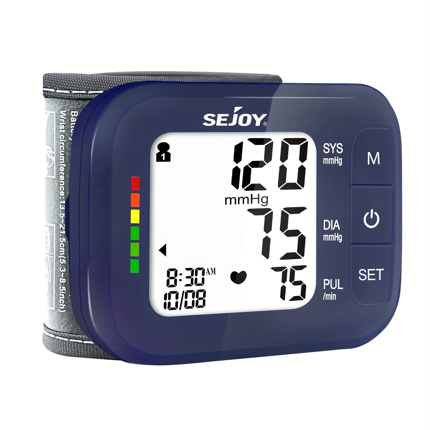 Sejoy Wrist Blood Pressure Monitor With Heartbeat Detection