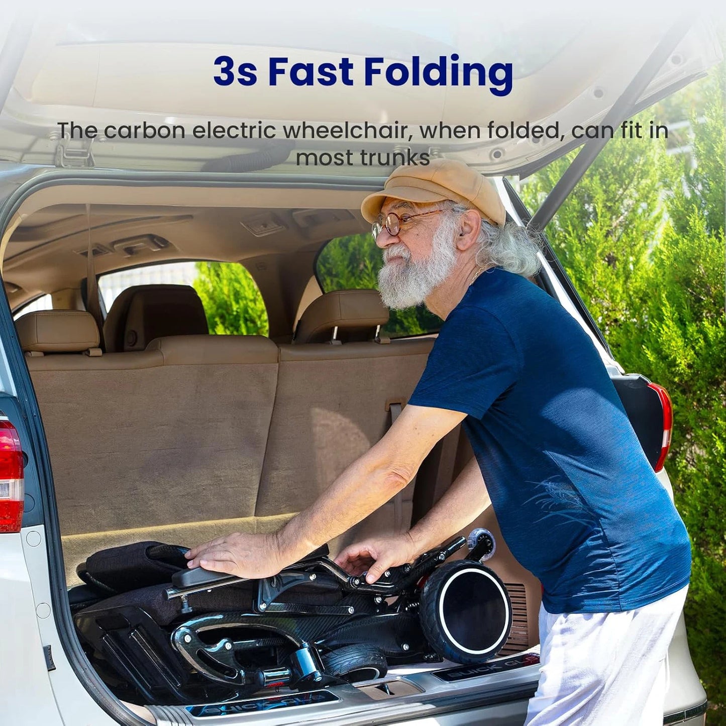 Maidesite Carbon Fiber Electric Wheelchair Foldable