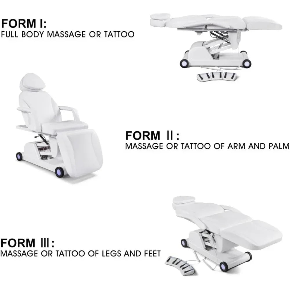 Esthetician Facial Bed With LED Light And Adjustable Table