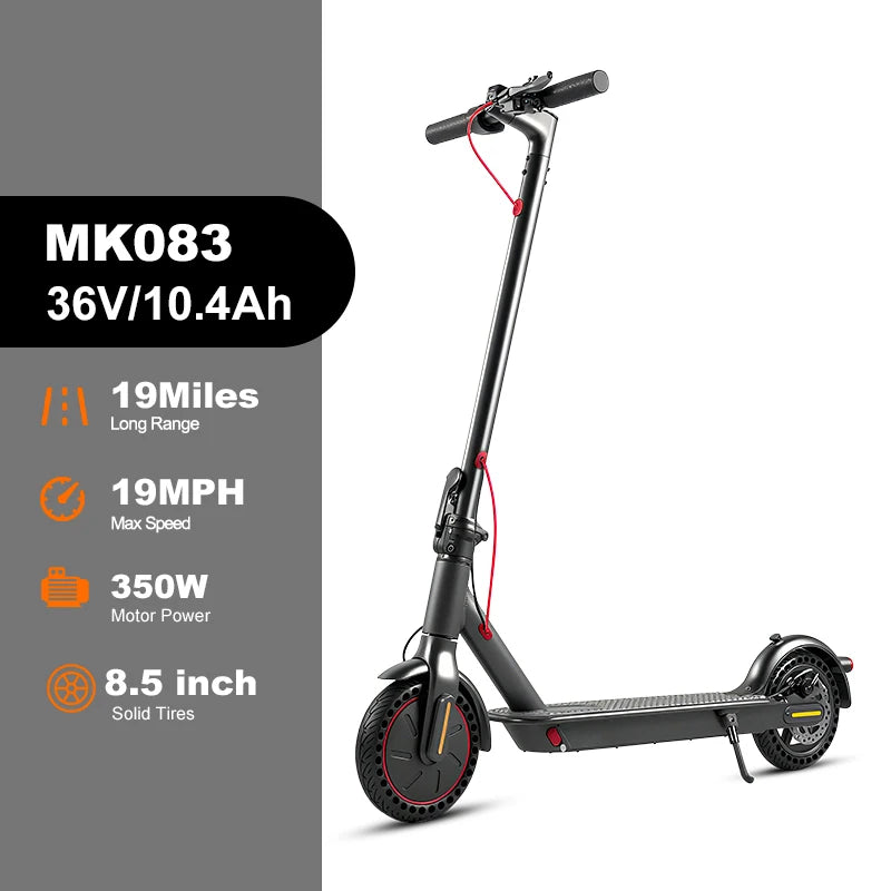 Mankeel MK085 Pro Electric Scooter 350W 36V Max 19MPH Dual Shock Absorption 19Miles Long Range Smart APP Commute E-scooter Adult
