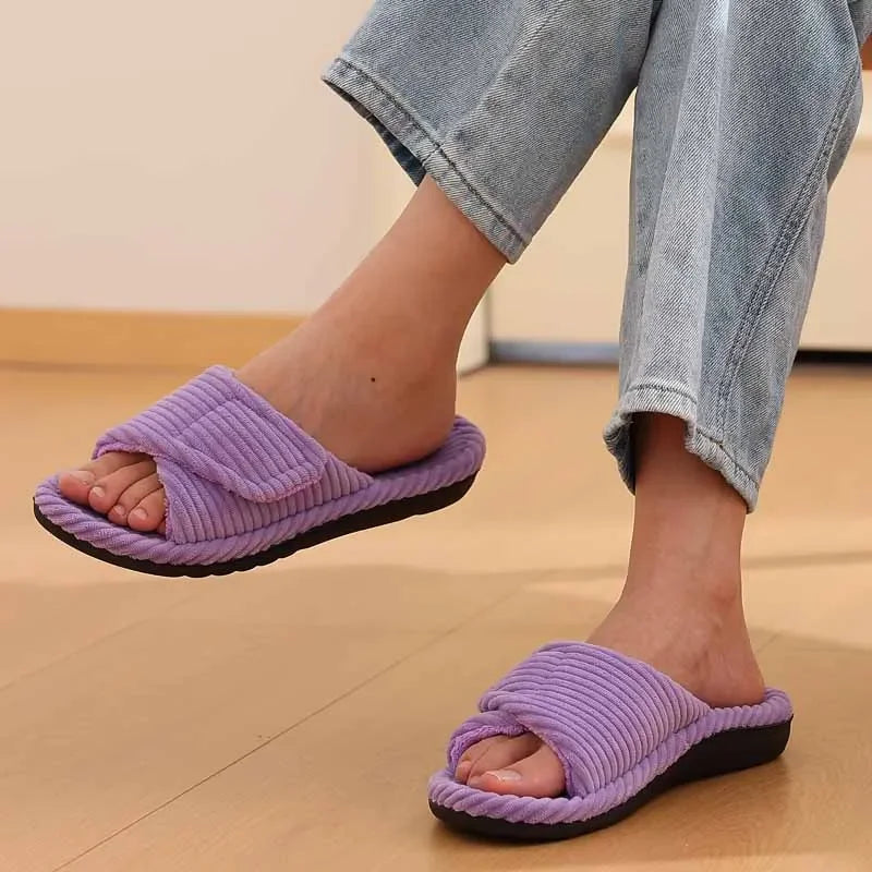 Spa Women's Fuzzy Faux Fur Slippers With Memory Foam Comfort