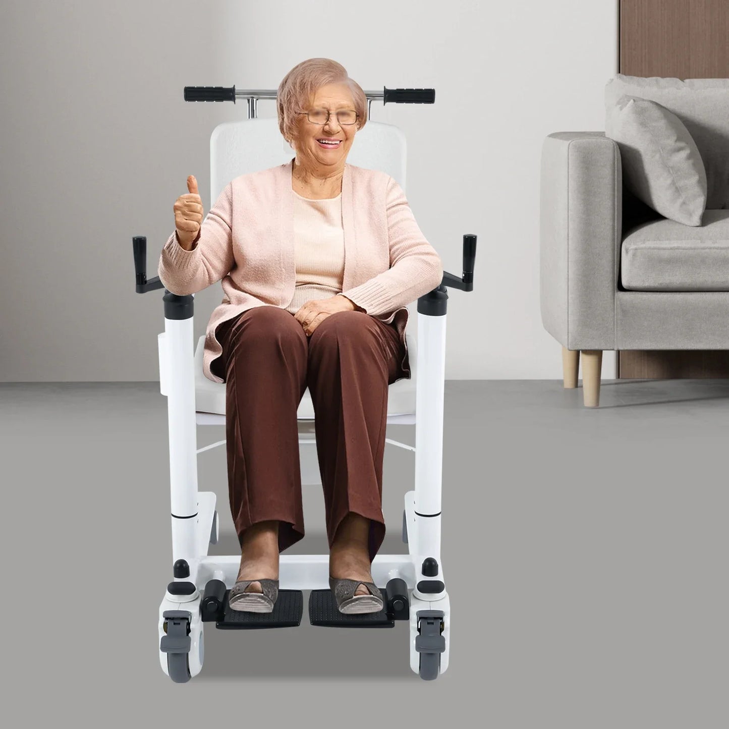 Bymaocar Lift Transfer Chair Heavy Duty Wheelchair Elderly