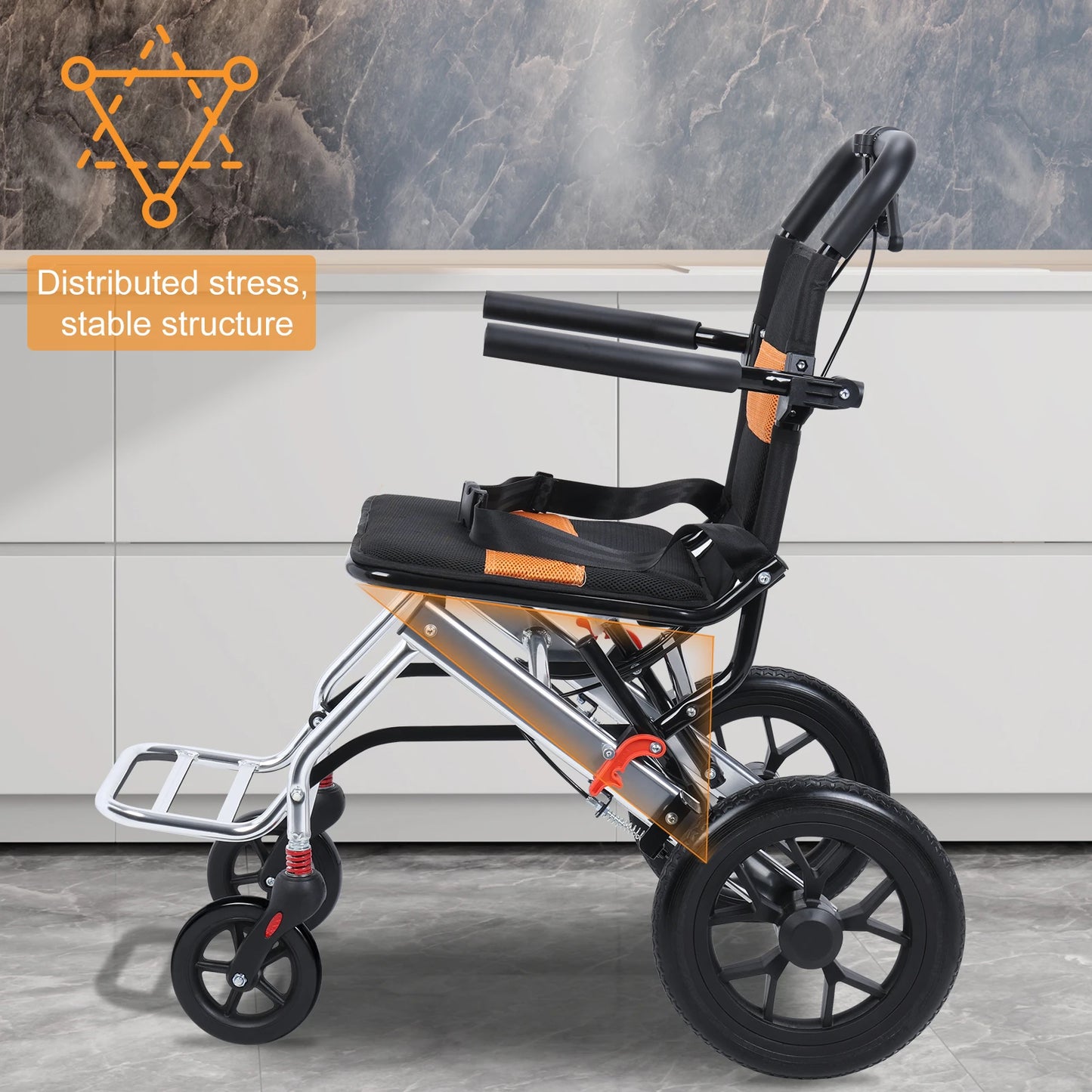 Origin Lightweight Foldable Wheelchair With Handbrake