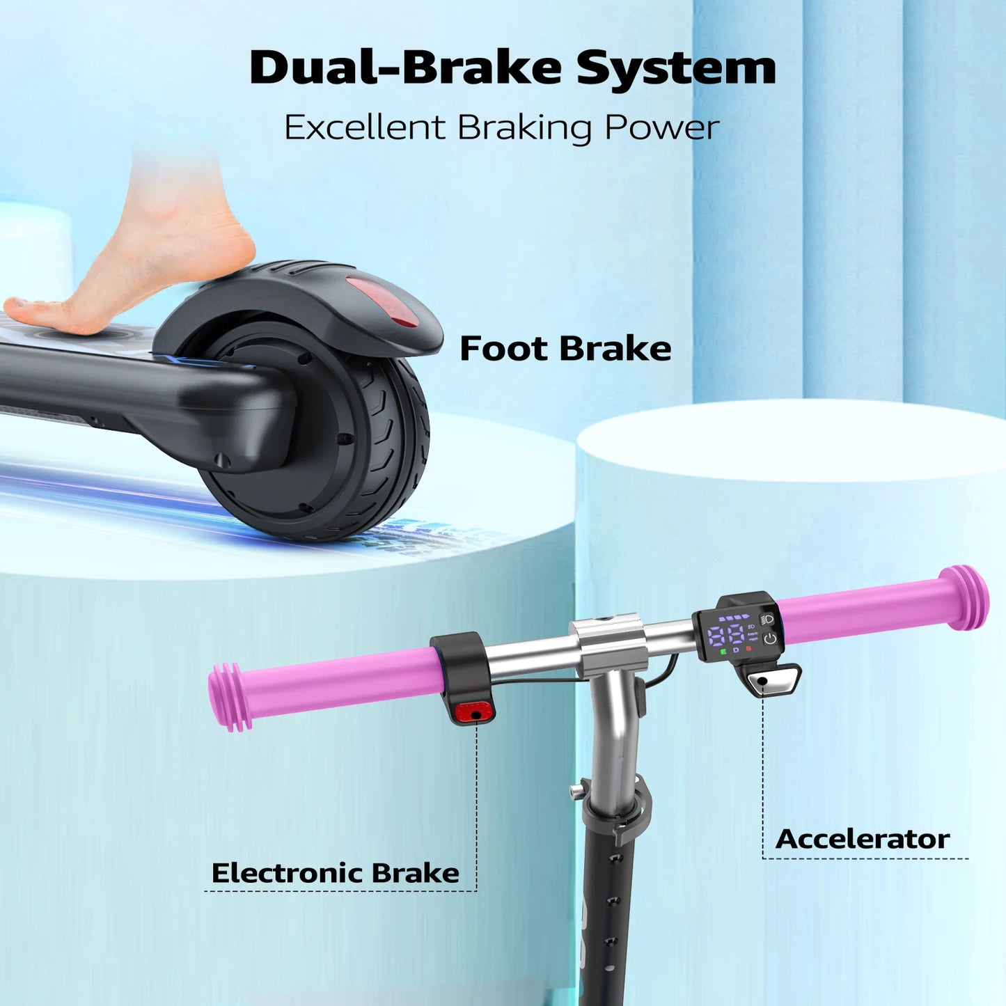 Gyroor H30 Max Kids Electric Scooter LED Display 150W