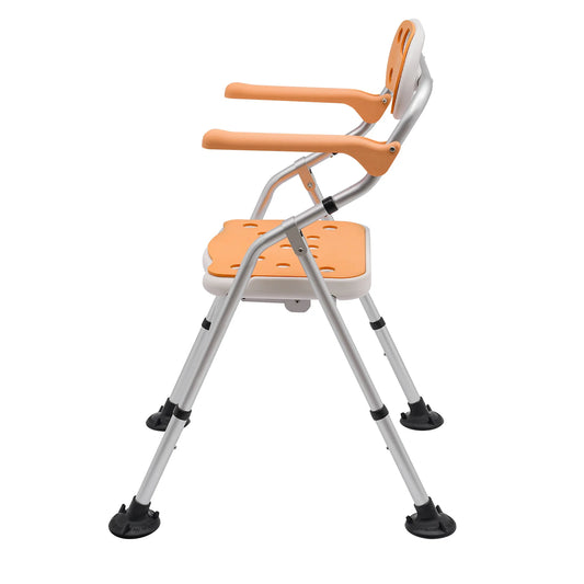 Bymaocar Folding Shower Chair Adjustable Height Bath Safety Seat