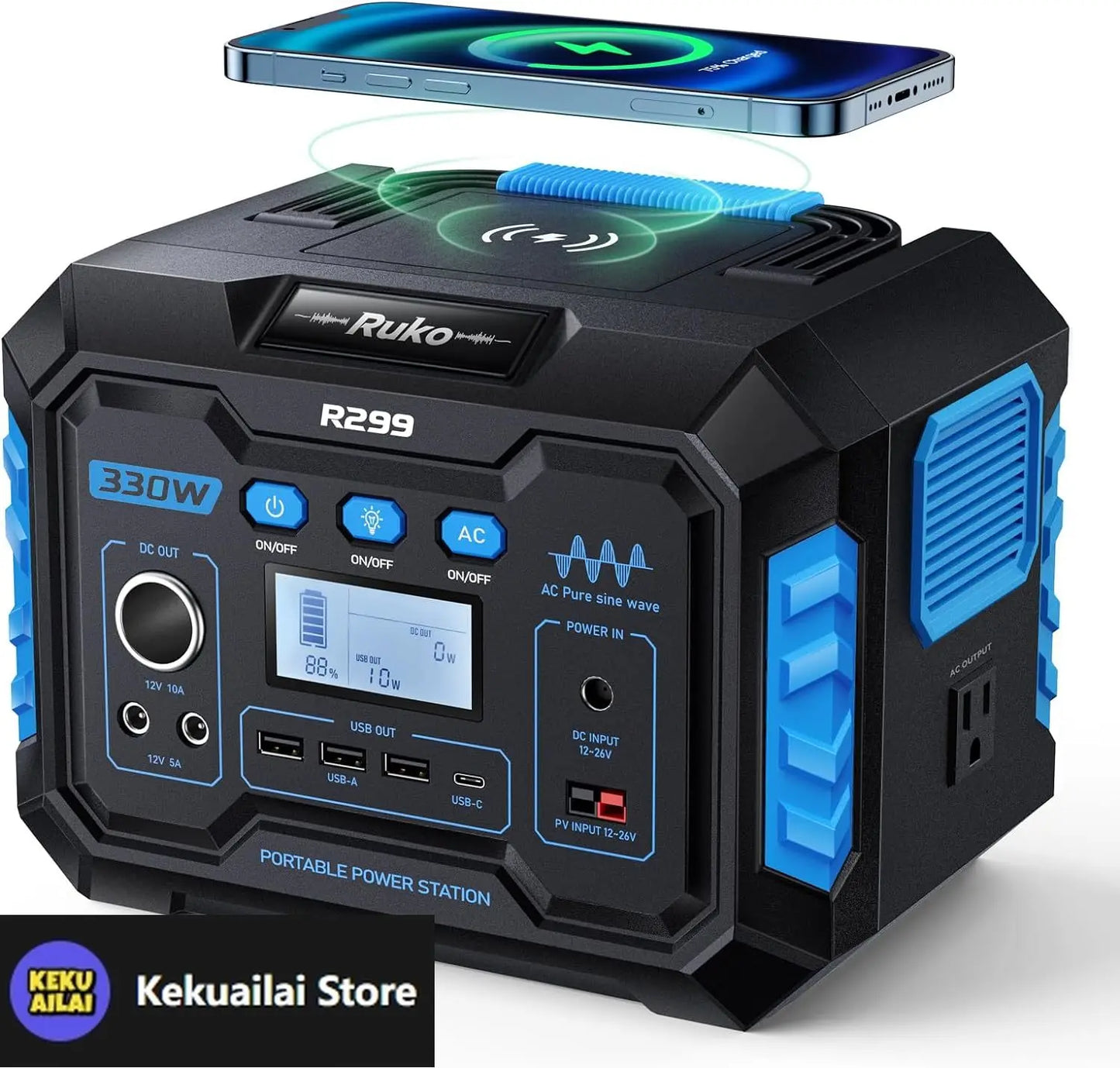 XMSJ R299 Portable Power Station 330W 288.6Wh Flashlight
