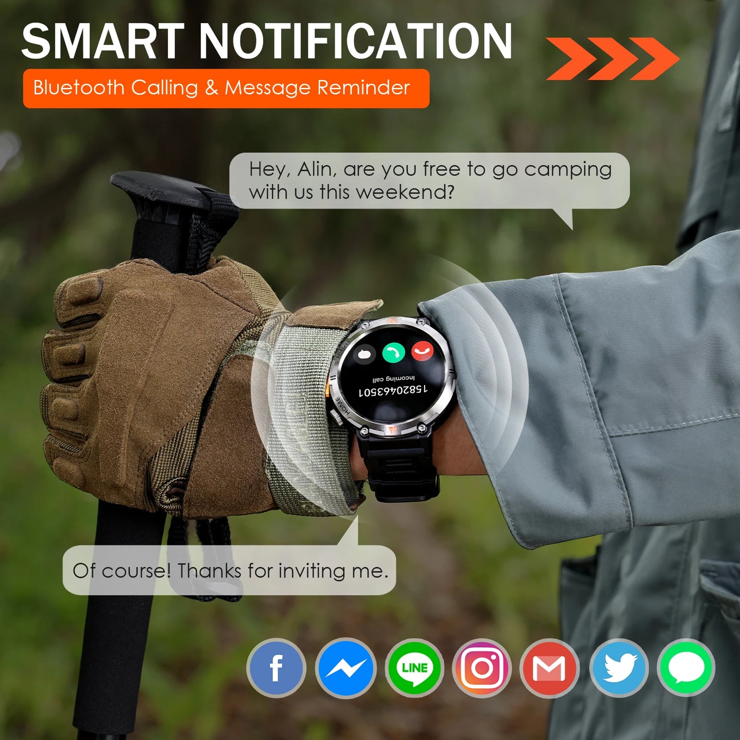 EIGIIS KE3 Smartwatch Bluetooth Call With Health Monitor Heart Rate