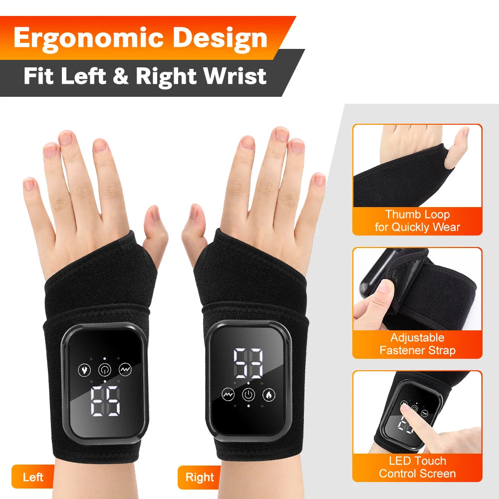 Agdoad Electric Heating Wrist Massager Wrap With Vibration
