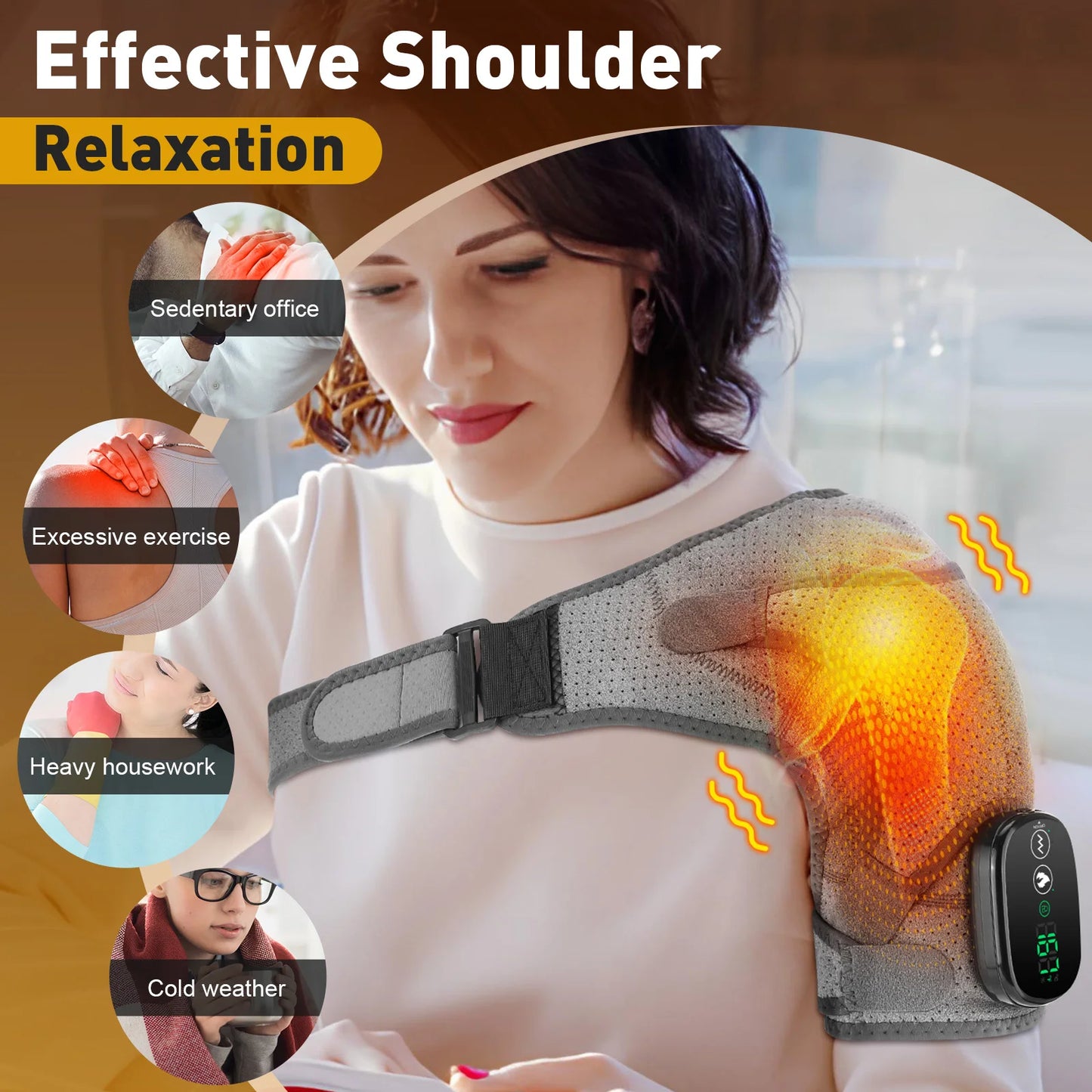 PASTSKY Electric Shoulder Heating Pad With 3 Modes And Vibration