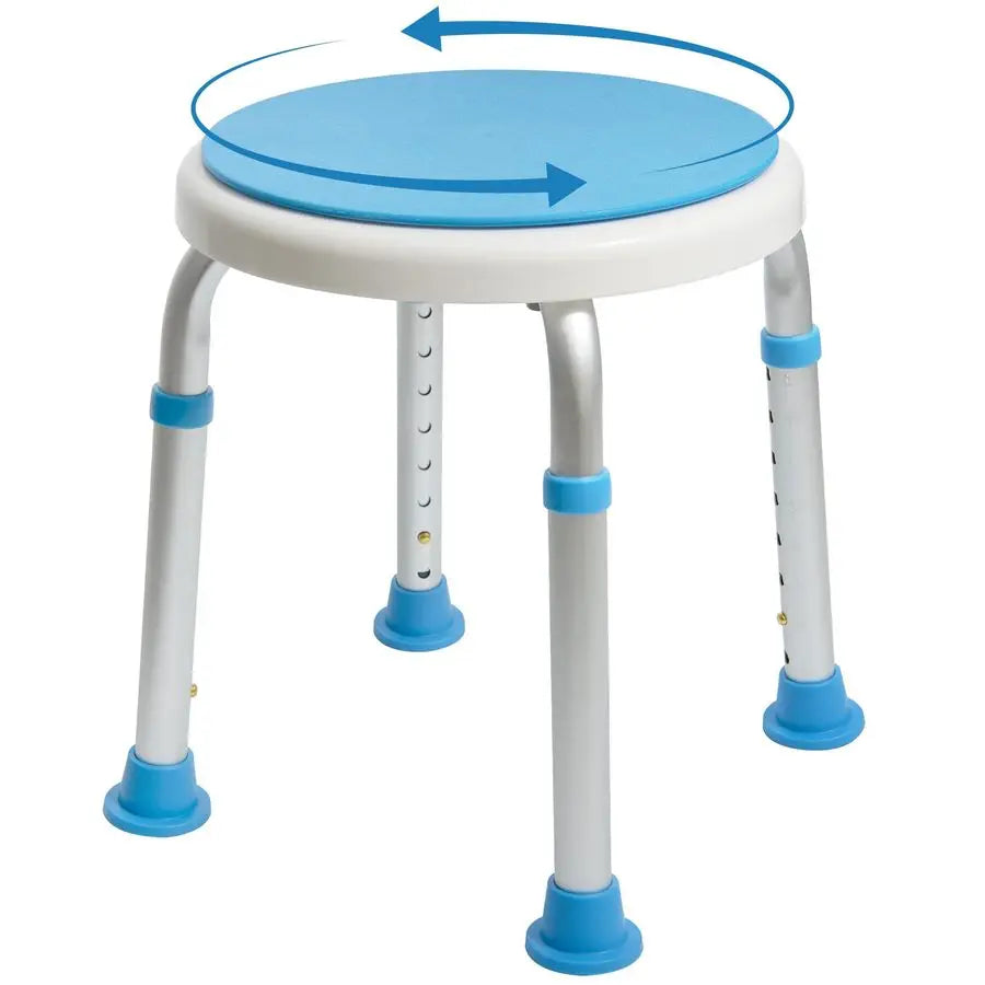 Medical Tool Adjustable Swivel Shower Stool With Anti Slip Tips