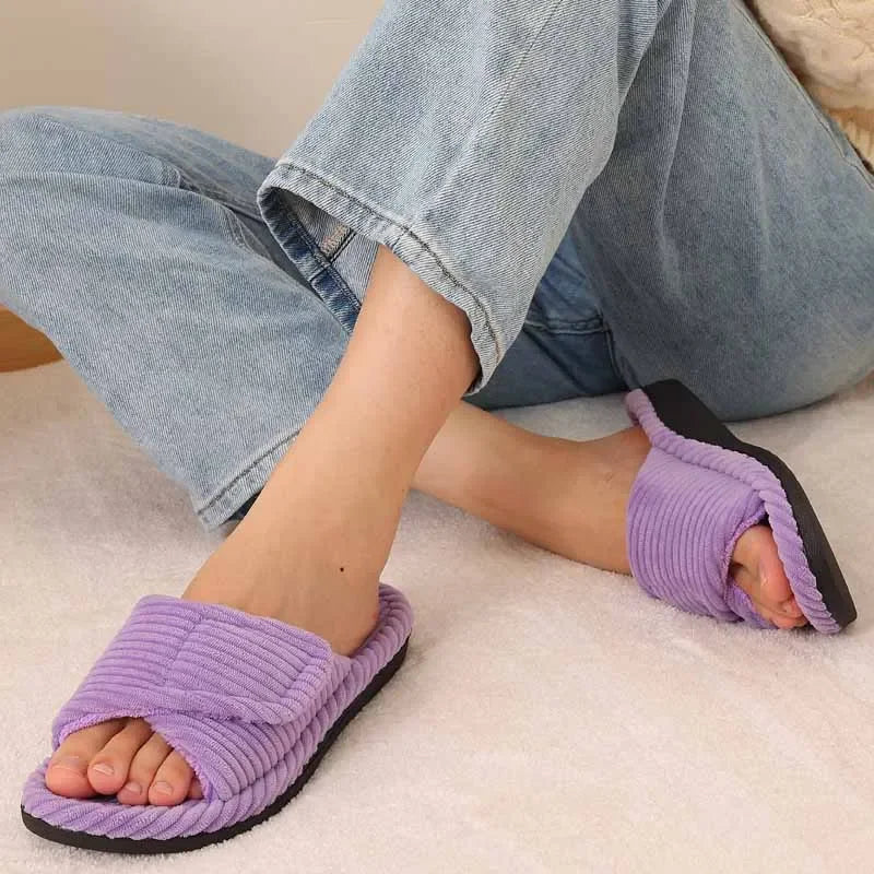 Spa Women's Fuzzy Faux Fur Slippers With Memory Foam Comfort