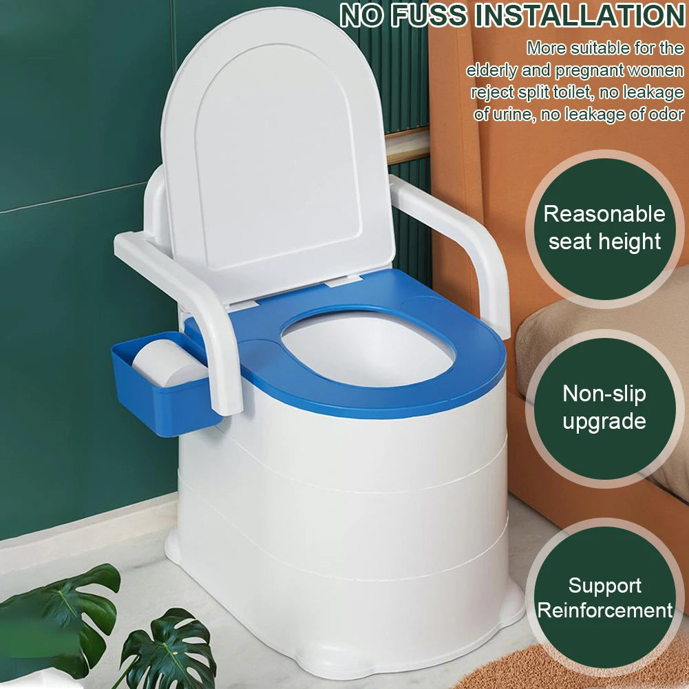 Portable Bedside Commode With Armrests Potty Chair For Elderly