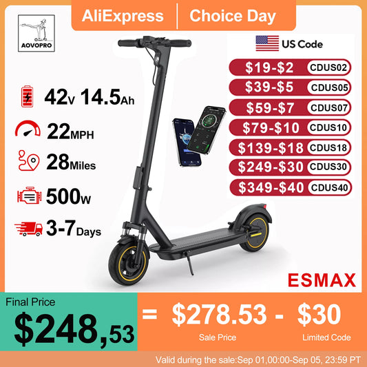 AOVOPRO ESMAX 500W Electric Scooter Folding Commuter