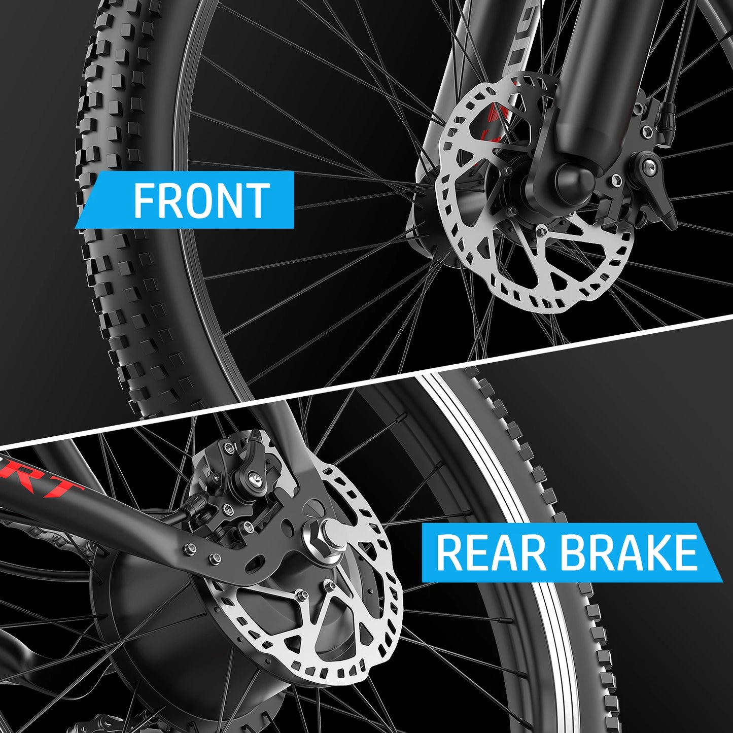 Max Speed Electric Fat Tire Bike 1000W Peak Motor Terrain