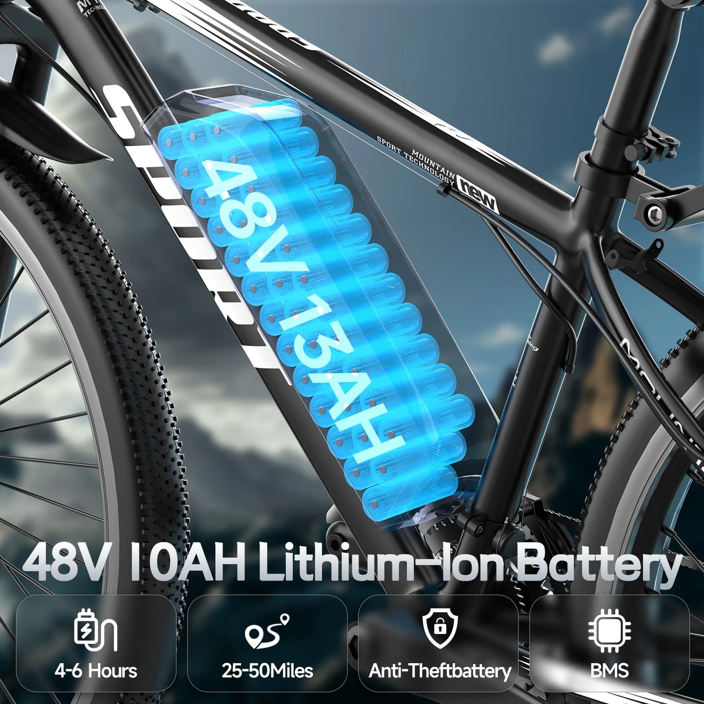 Max Speed G26 Electric Mountain Bike 700W Peak Motor LCD