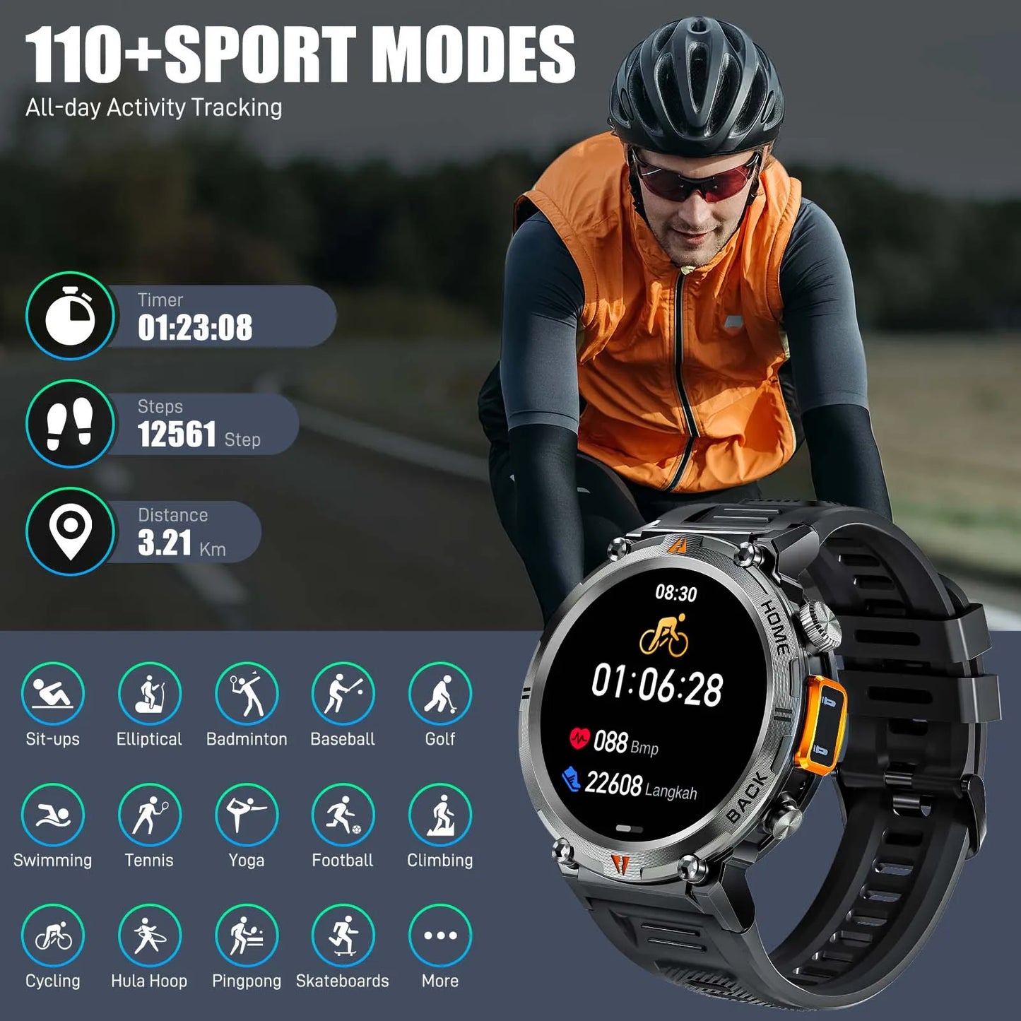 EIGIIS KE3 Smartwatch Bluetooth Call With Health Monitor Heart Rate