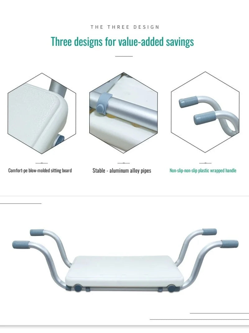 Adjustable Anti Slip Bathtub Chair With Multifunctional Shelf