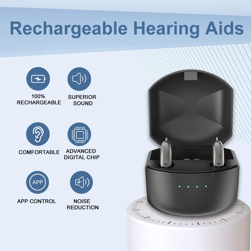 Mirasing Rechargeable Digital BTE Hearing Aid With Adjustable Volume