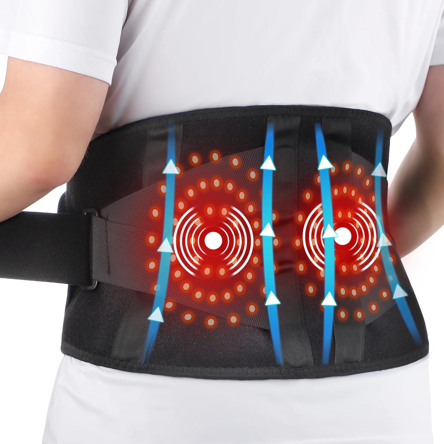 PastSky Heating Vibration Massager Belt With Red Light Therapy
