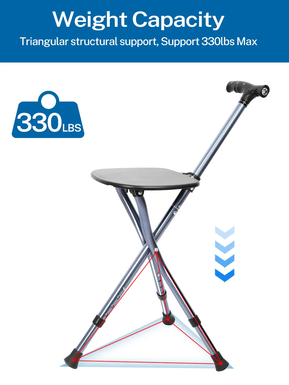 Lefeke Walking Cane With Chair For Elderly Mobility Aid