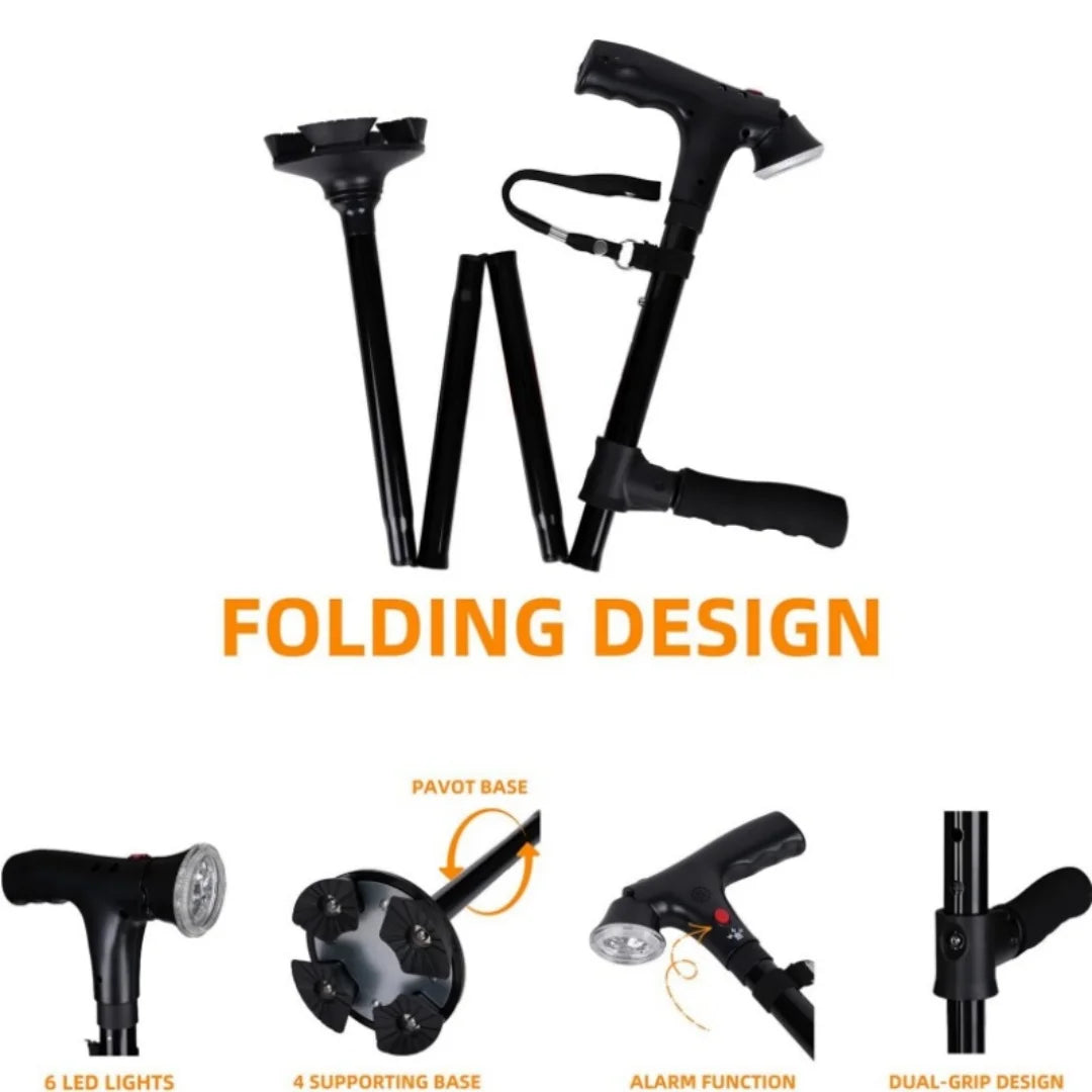 AnhuiChoice Lightweight Folding Walking Cane With T Handle