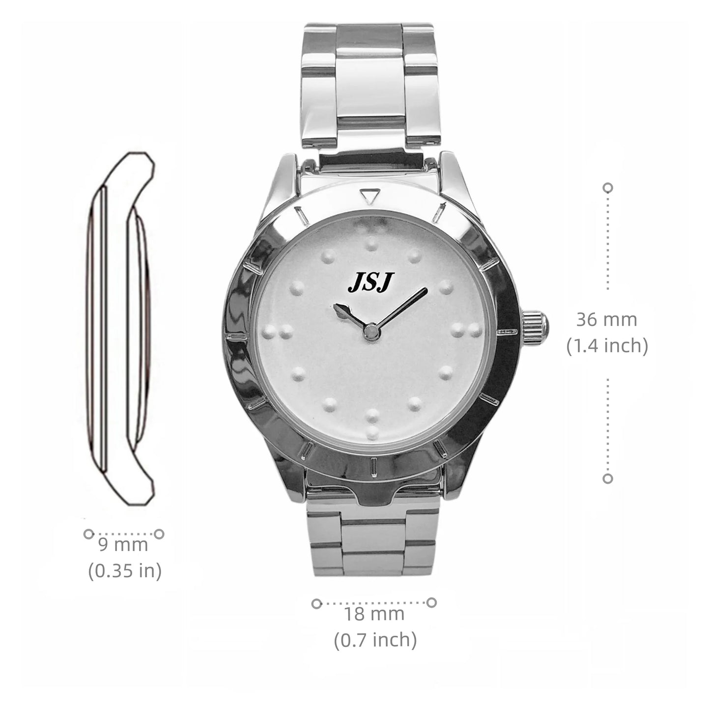 Case Tactile Watch for Blind Braille Wristwatch Visually Impaired Elderly