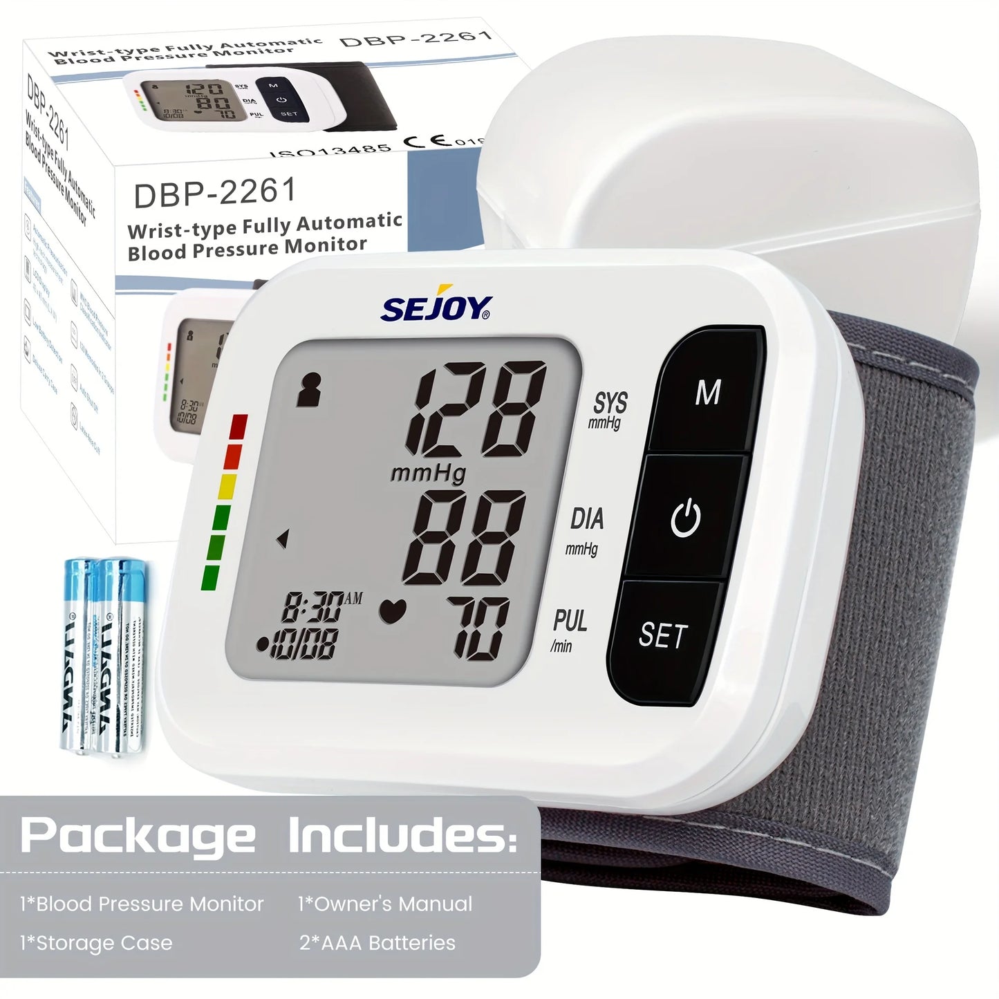 Sejoy Wrist Blood Pressure Monitor With Heartbeat Detection