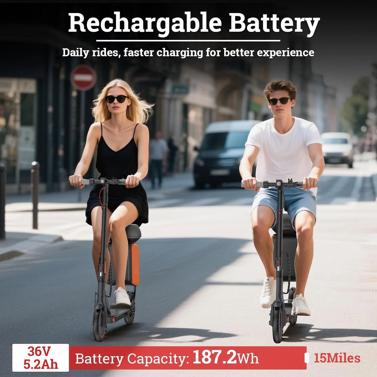 Ladped Electric Scooter 350W 36V Foldable With Seat