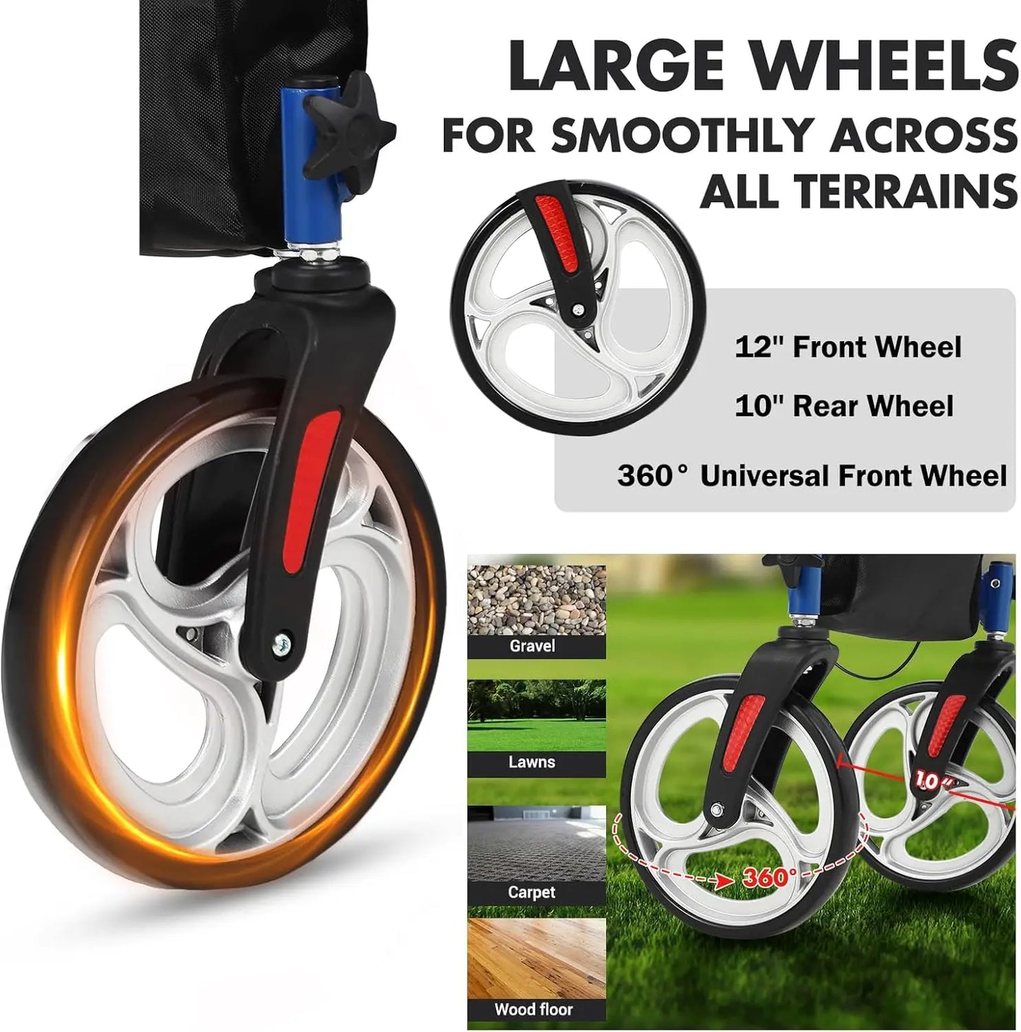 Faitaliicy 2 In 1 Folding Walker And Wheelchair Rollator