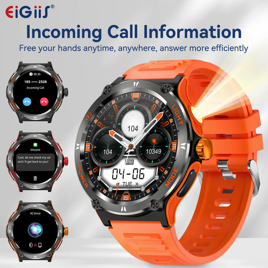 EIGIIS Smart Watch KT76 3ATM Waterproof Compass Heart Rate Bluetooth