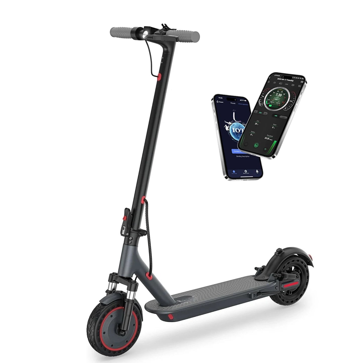 AOVOPRO AP07 Electric Scooter 10.5Ah 19mph APP Smart Control Scooter 8.5inch 16miles Max Range Double shock absorption for Adult