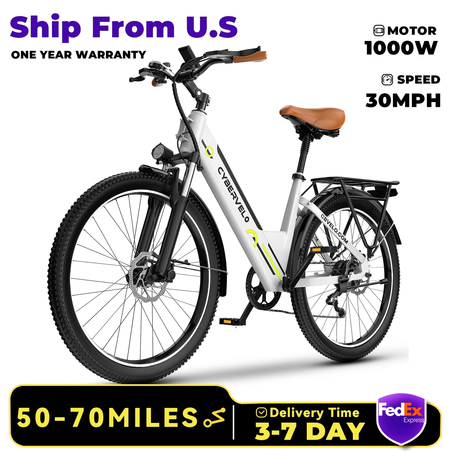 CYBERVELO 1000 Peak Electric Bike For Adults With Battery