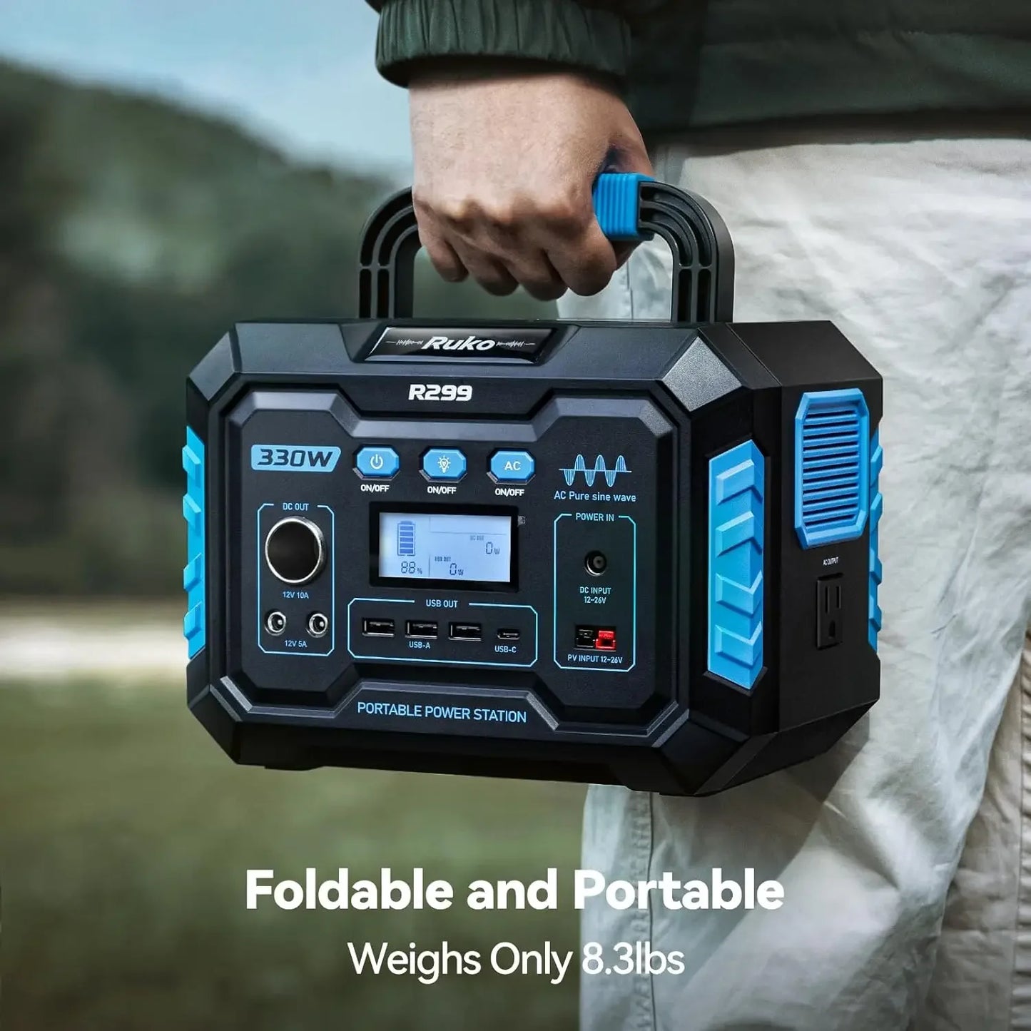 XMSJ R299 Portable Power Station 330W 288.6Wh Flashlight