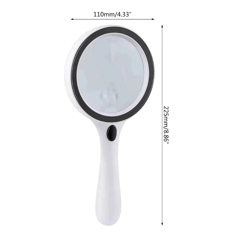 FUCHU Handheld Illuminated Magnifier 5X 10X Lenses