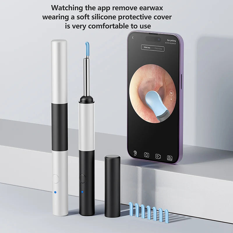 Ear Wax Removal Wireless Intelligent Visual Ear Picker 1080P 3.9MM HD Otoscope with 6 LED Ear Cleaner for iOS & Android